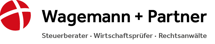 Logo Wagemann + Partner mit Schriftzug Steuerberater, Wirtschaftspruefer, Rechtsanwaelte.